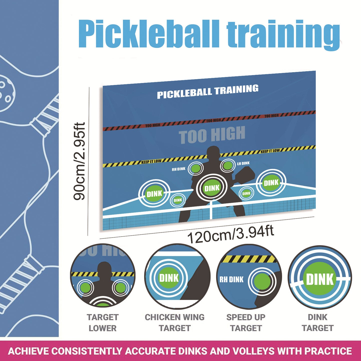 Training Golf Mat Training Pickleball Technical Pickleball Accessories